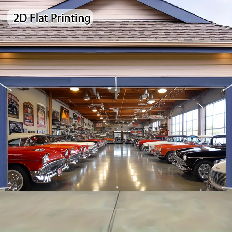 Car Accessories Banner - 1Vintage Classic Car Garage Door Banner