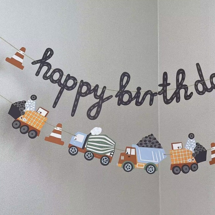 Car Accessories Banner - 1set Happy Birthday Party Paper Banner