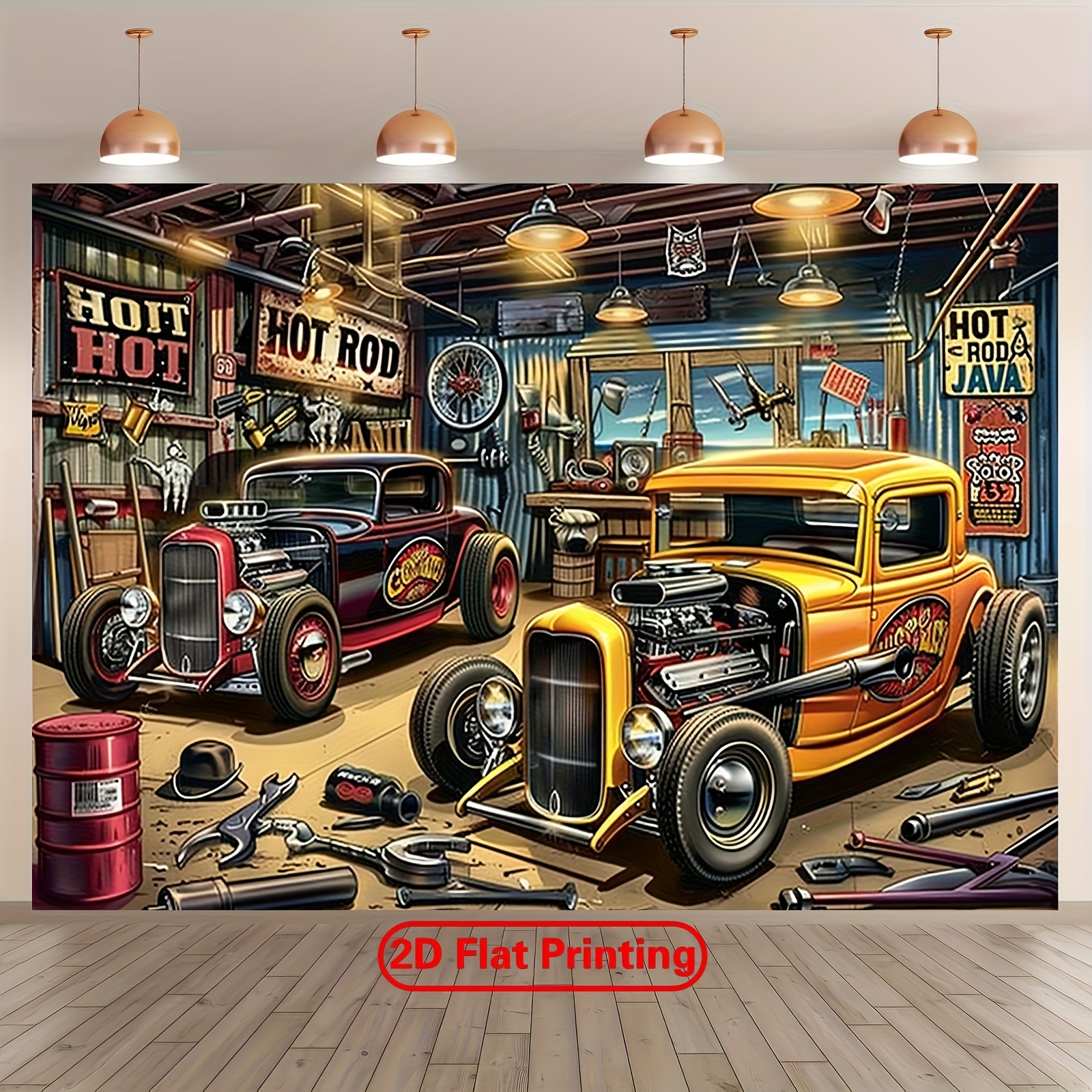 Car Accessories Banner - 1 vintage hot car garage party
