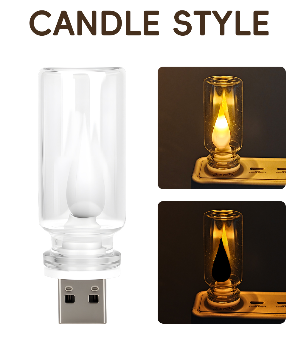 Led Interior Ambient Light - USB LED Flash Candles Light Bulb