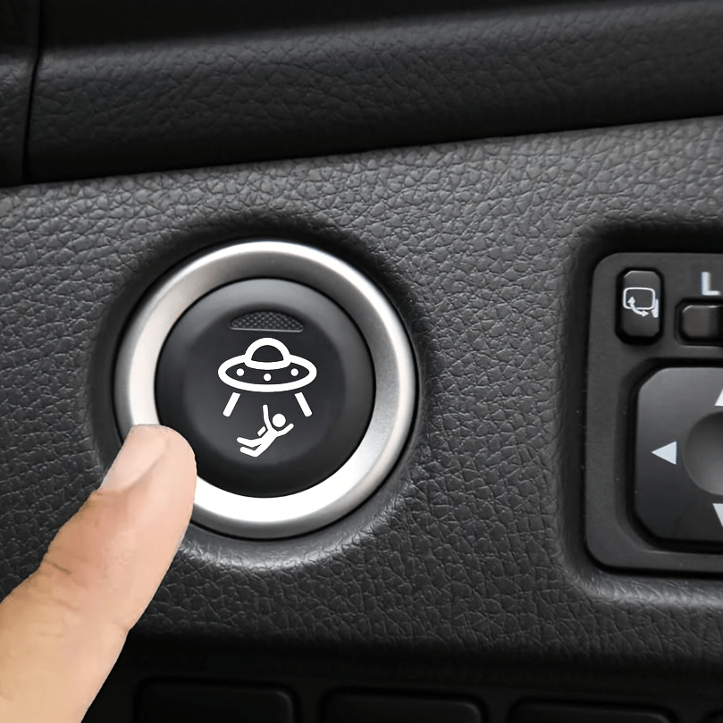 Car Accessories Nz - Universal 2Pcs UFO Blank Button Stickers