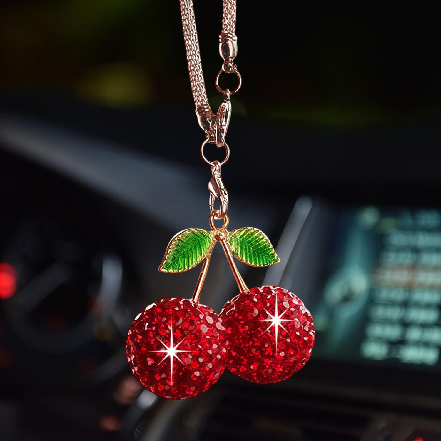 Bling Cherry Car Hanging Ornam - Car Accessories Mirror Hanging reseña y precio