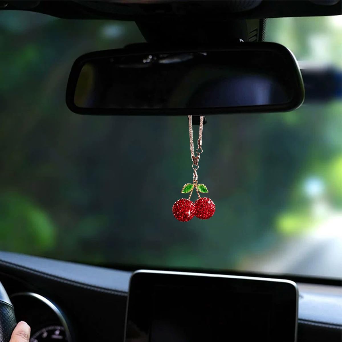 Bling Cherry Car Hanging Ornam - Car Accessories Mirror Hanging reseña y precio