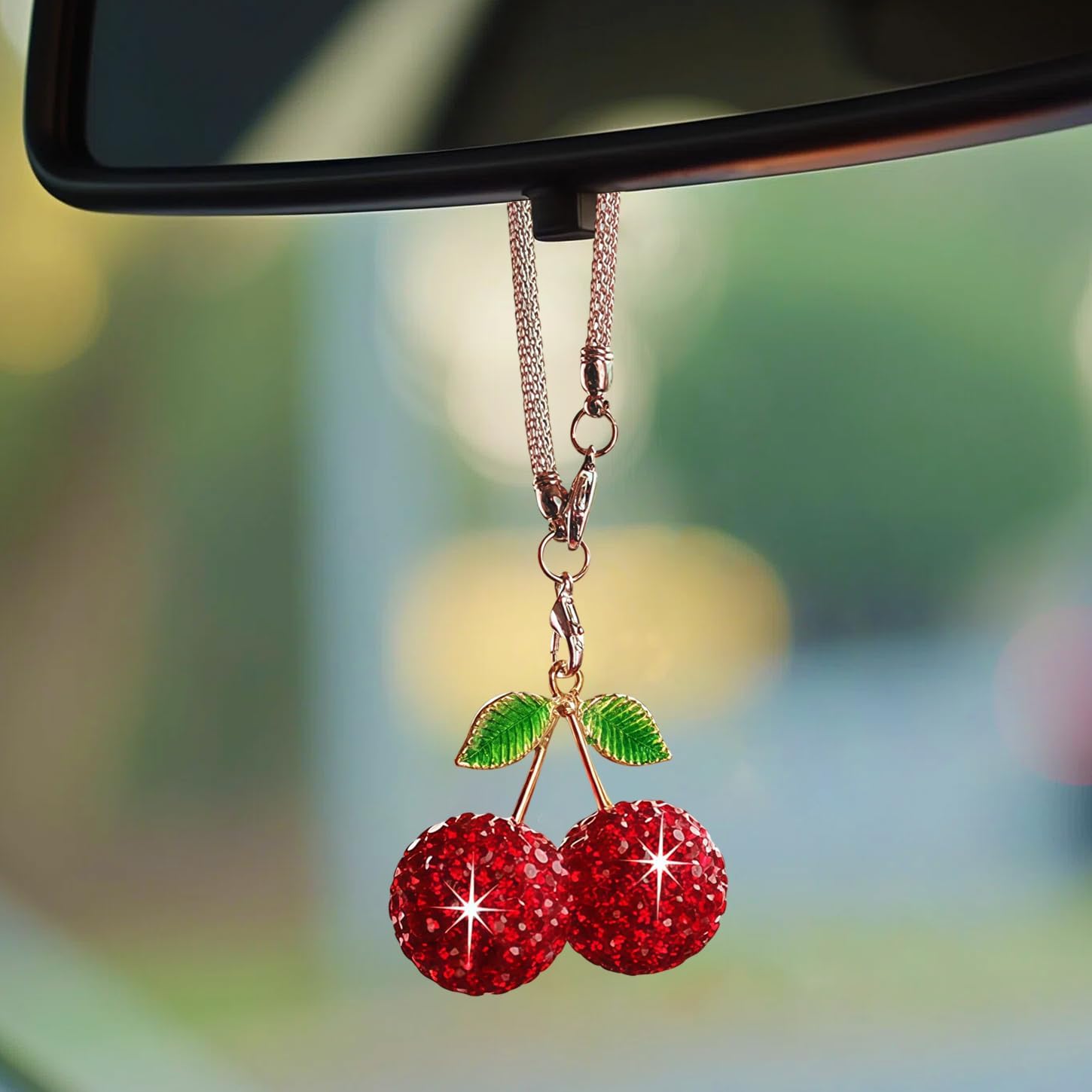 Bling Cherry Car Hanging Ornam - Car Accessories Mirror Hanging reseña y precio