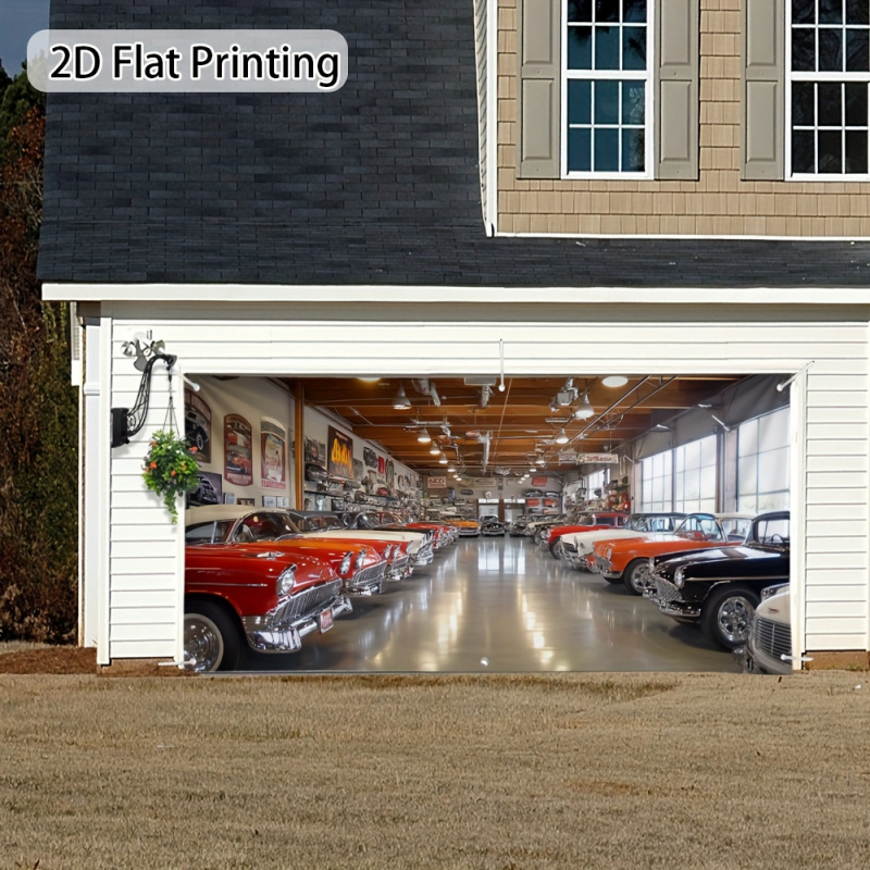 1Vintage Classic Car Garage Do - Car Accessories Banner reseña y precio