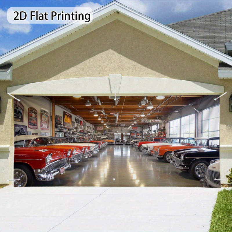 1Vintage Classic Car Garage Do - Car Accessories Banner reseña y precio