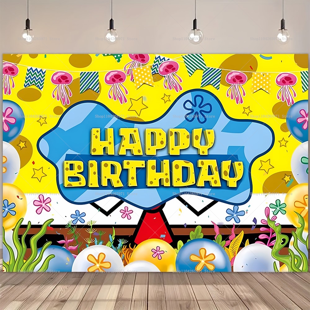 SpongeBob Party Backdrop Banne - Car Accessories Banner reseña y precio