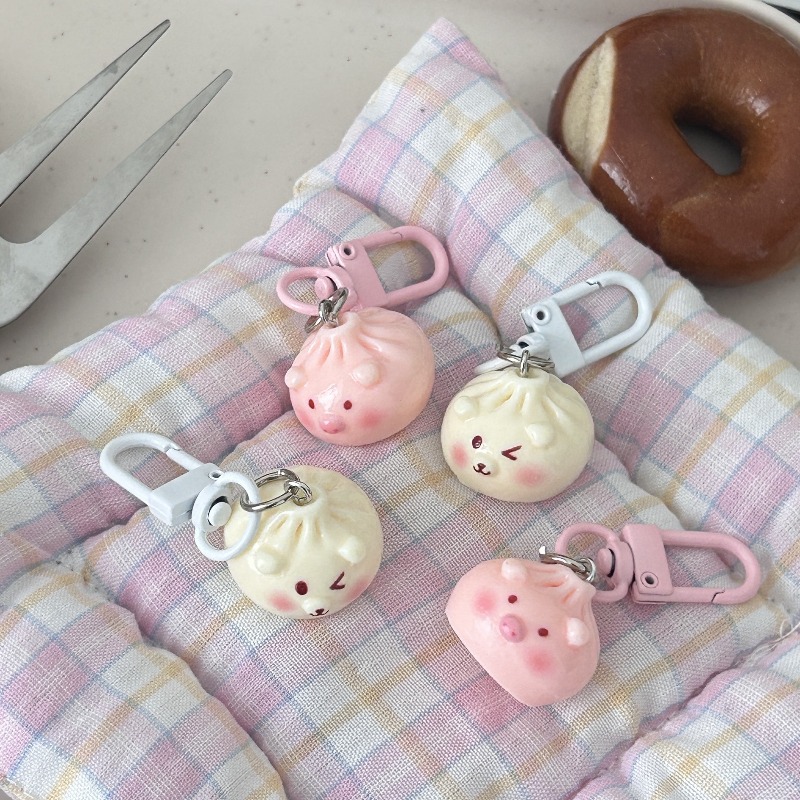 Kawaii Mini Steamed Bun Keycha - Car Accessories Bunnings reseña y precio