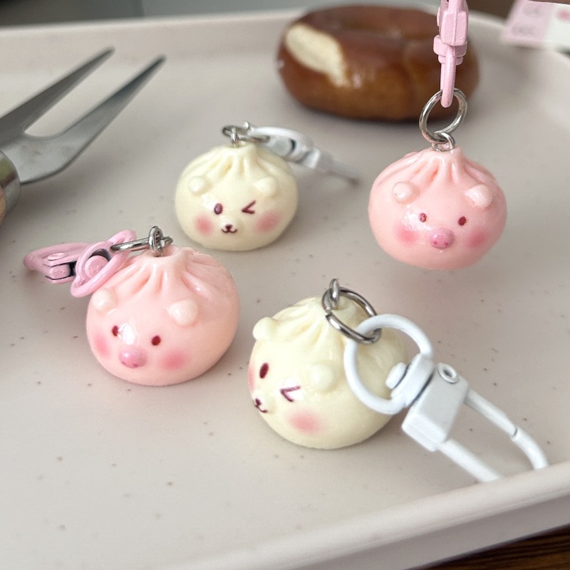 Kawaii Mini Steamed Bun Keycha - Car Accessories Bunnings reseña y precio