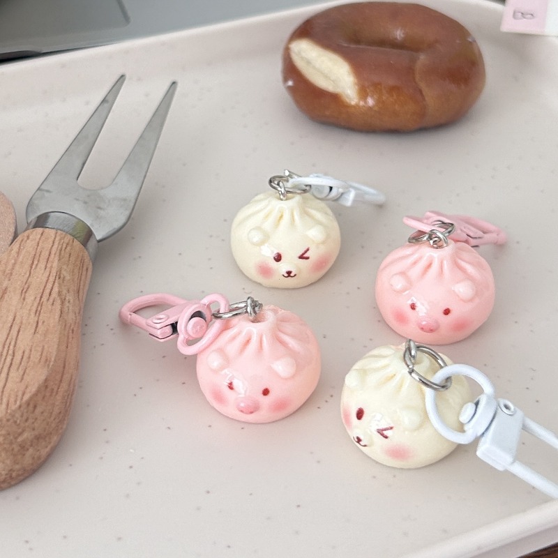 Kawaii Mini Steamed Bun Keycha - Car Accessories Bunnings reseña y precio