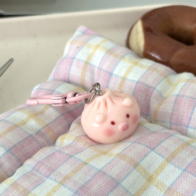 Kawaii Mini Steamed Bun Keycha - Car Accessories Bunnings reseña y precio