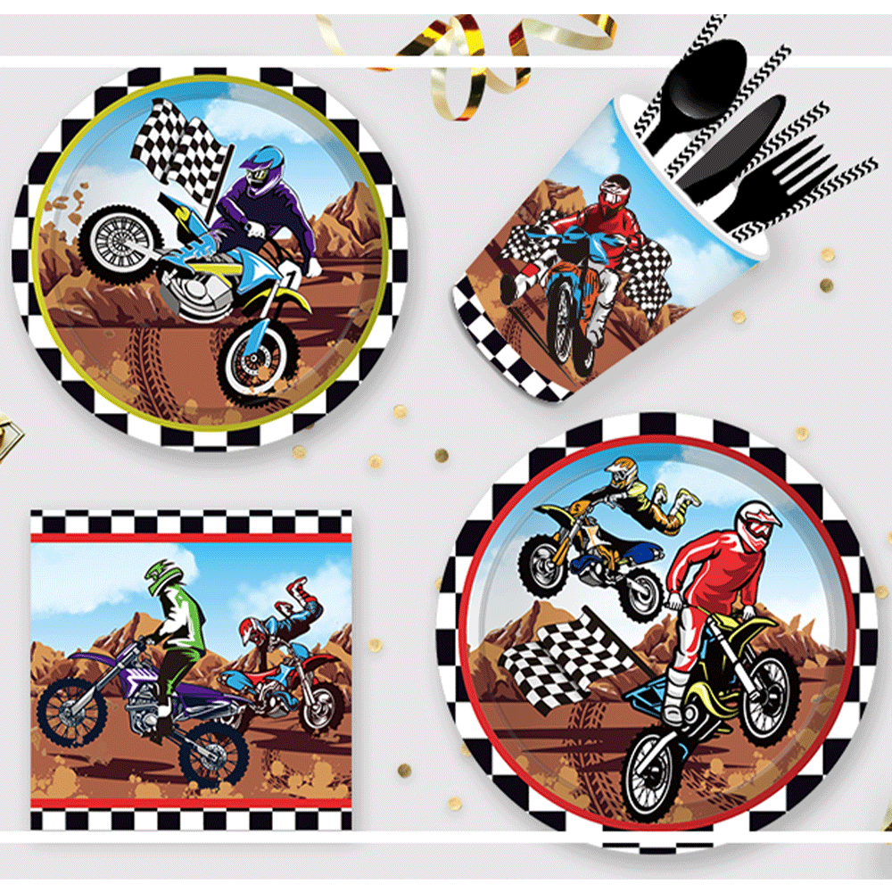 Motorcycle Theme Happy Birthda - Car Accessories Banner reseña y precio