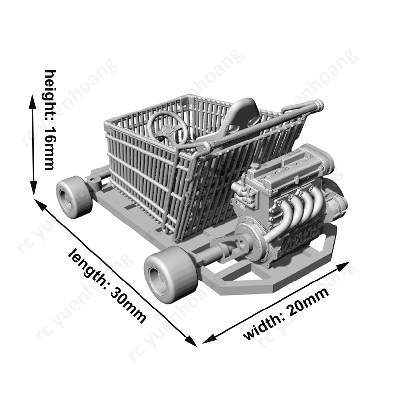 1Set 1/64 Scale Shopping Go-ka - Car Accessories Shop reseña y precio