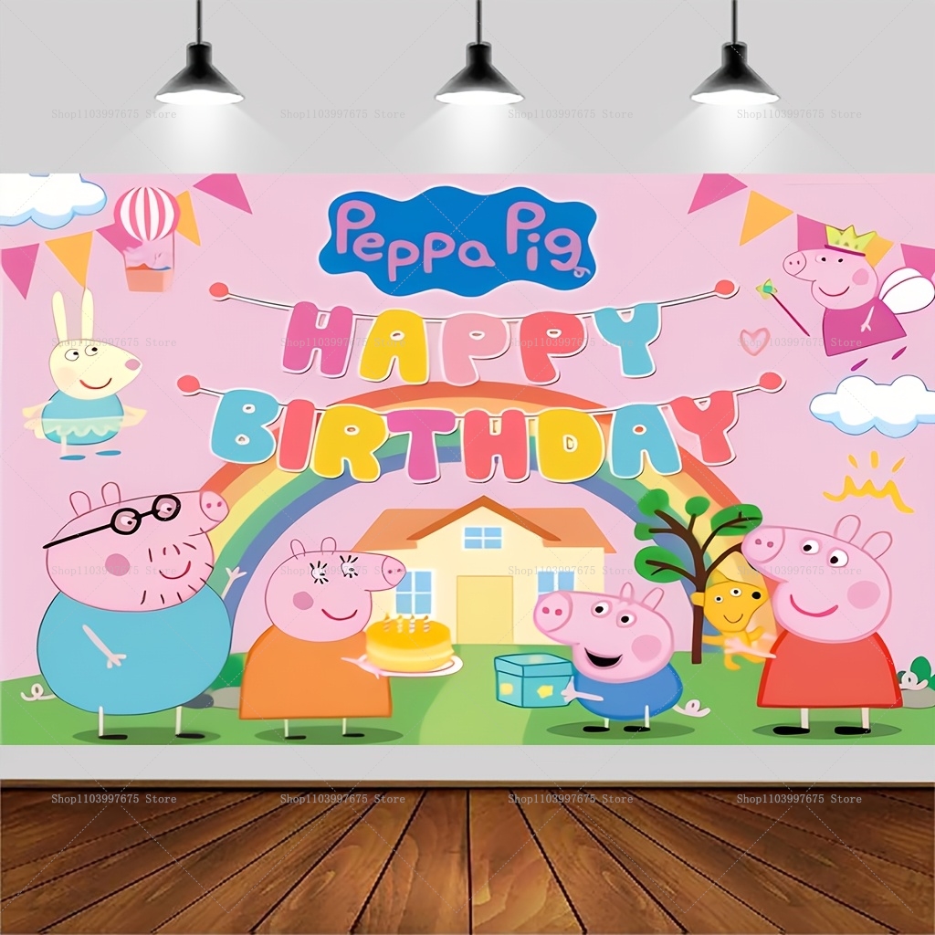 Custom Name Cartoon Peppa Pig  - Car Accessories Banner reseña y precio
