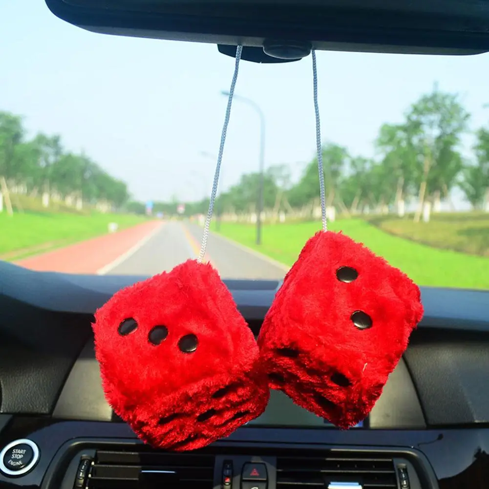 7.5cm Soft Fuzzy Dice for Car  - Car Accessories Mirror Hanging reseña y precio