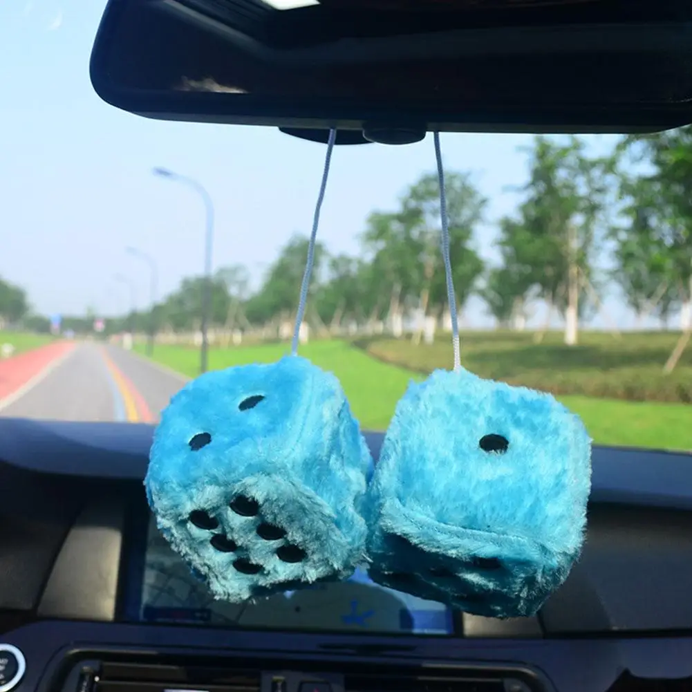 7.5cm Soft Fuzzy Dice for Car  - Car Accessories Mirror Hanging reseña y precio