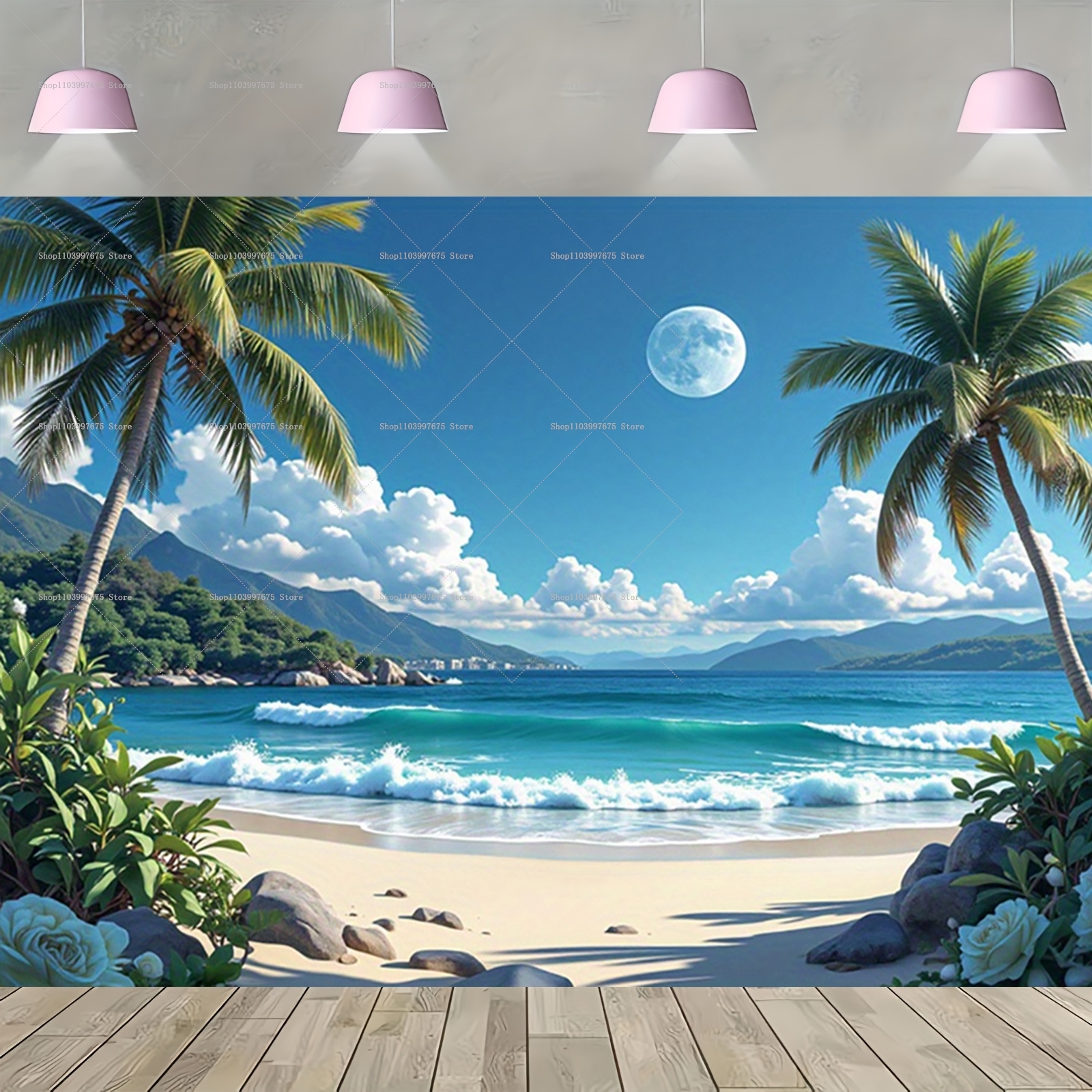 Spring&Summer Tropical Beach S - Car Accessories Banner reseña y precio