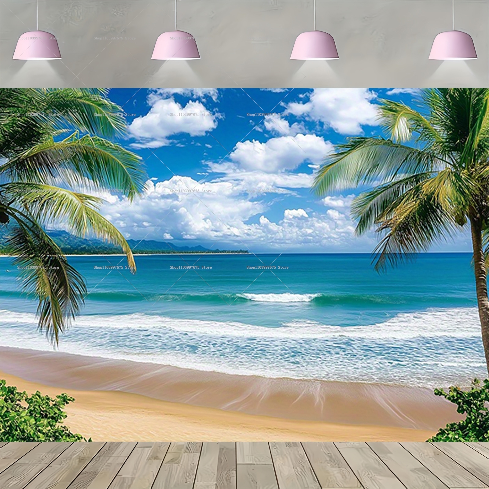 Spring&Summer Tropical Beach S - Car Accessories Banner reseña y precio