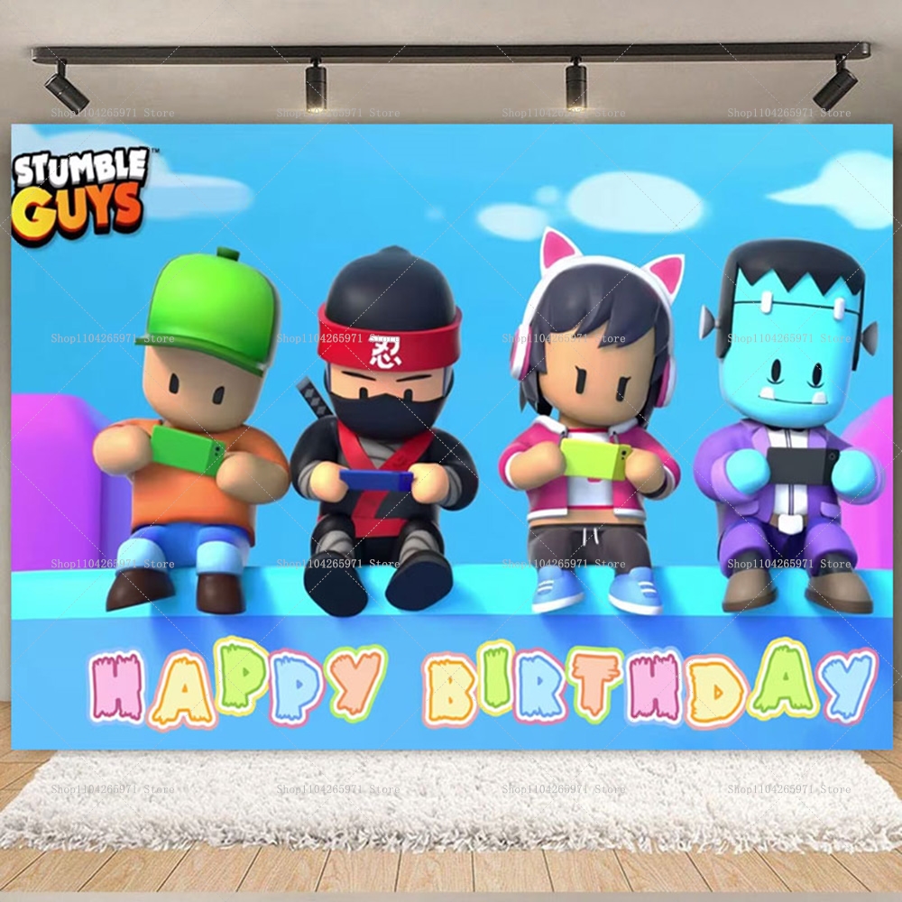 Stumble Guys Theme Birthday Pa - Car Accessories Banner reseña y precio
