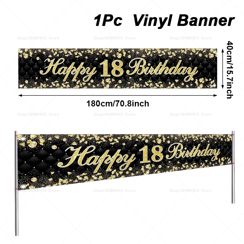 Happy 18th Birthday Banner Dec - Car Accessories Banner reseña y precio