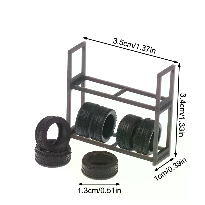 1:64 Scale Tire Rack Display H - Car Accessories Shop reseña y precio