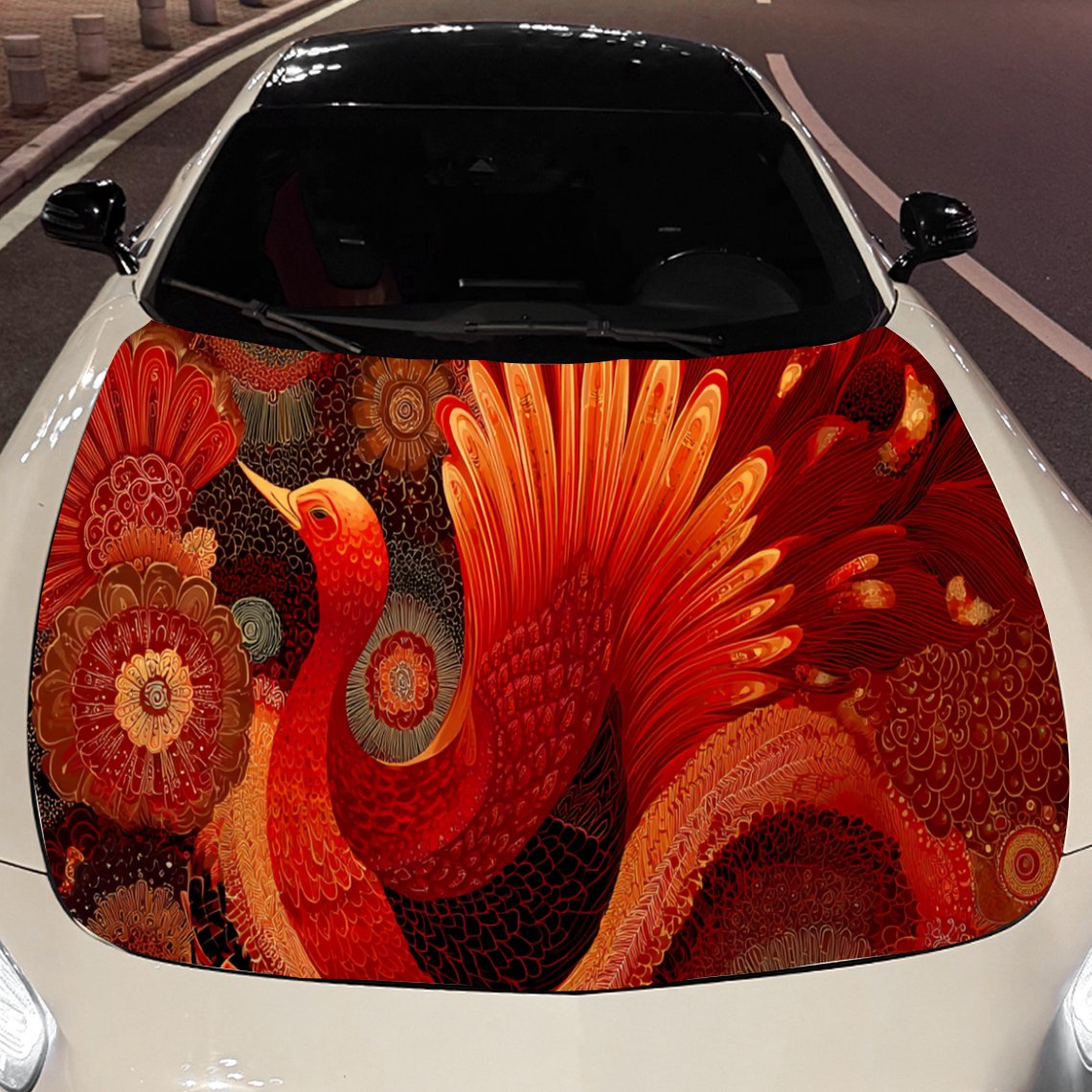 Cool Red Phoenix Car Hood Stic - Car Accessories Phoenix reseña y precio