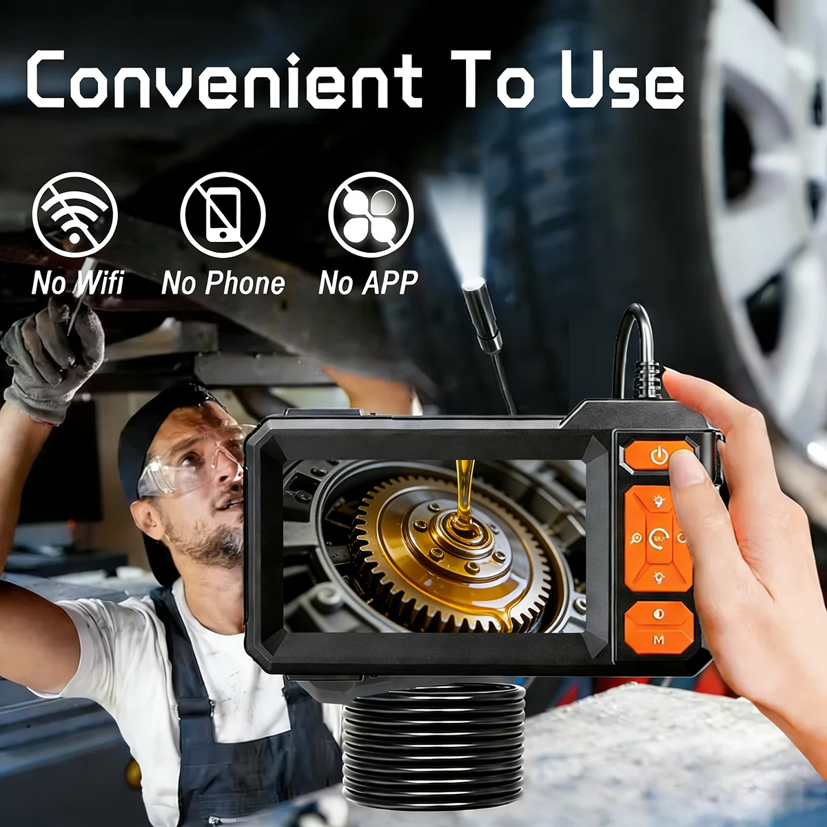 Endoscope Camera 1080P 8mm Sin - Car Accessories Mirror Hanging reseña y precio